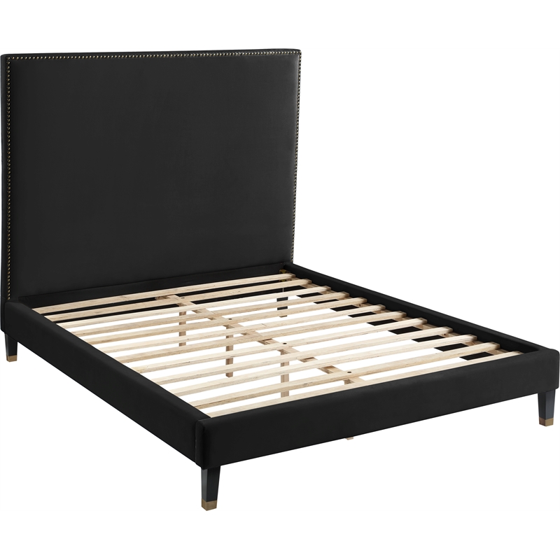 Meridian Furniture Harlie Black Velvet King Bed