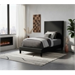 Meridian Furniture Harlie Black Velvet Twin Bed