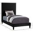 Meridian Furniture Harlie Black Velvet Twin Bed