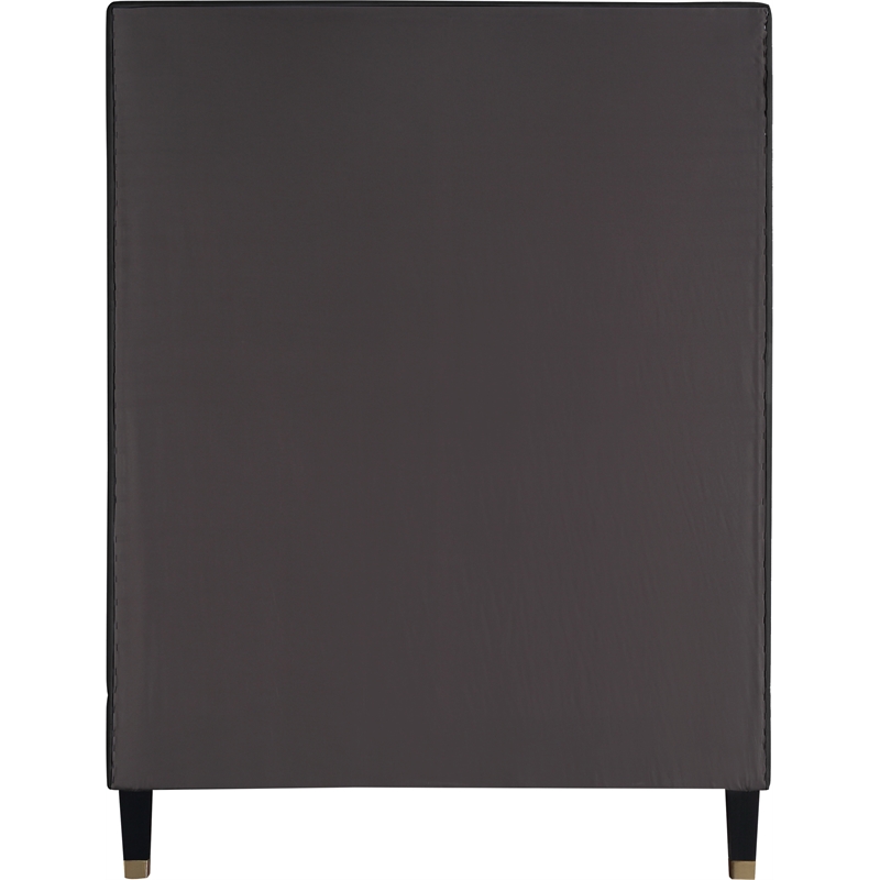 Meridian Furniture Harlie Black Velvet Twin Bed