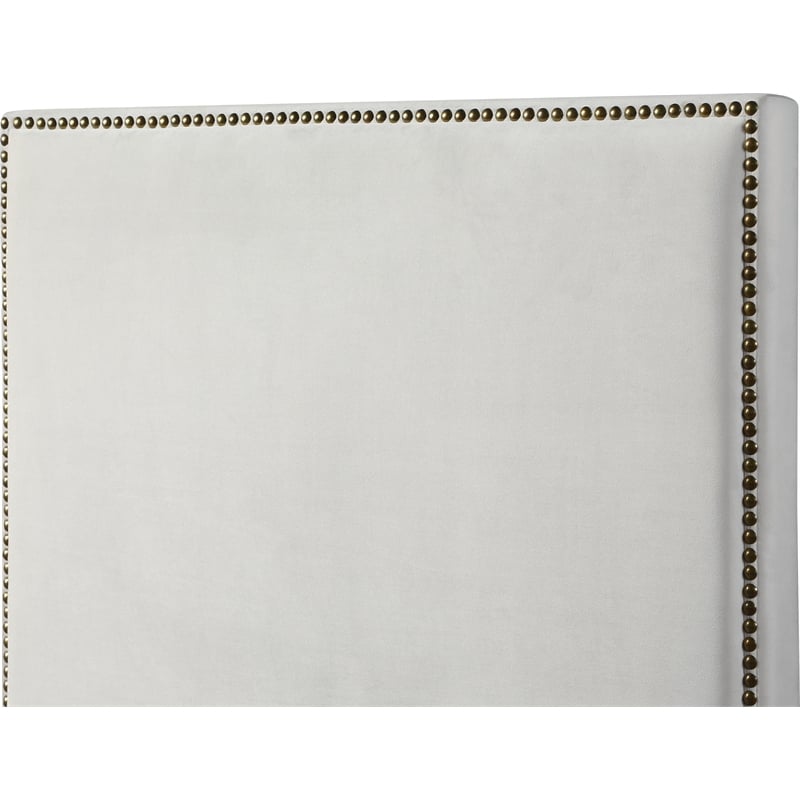Meridian Furniture Harlie Cream Velvet Full Bed