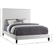 Meridian Furniture Harlie Cream Velvet Queen Bed