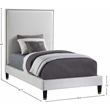 Meridian Furniture Harlie Cream Velvet Twin Bed