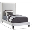 Meridian Furniture Harlie Cream Velvet Twin Bed