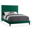 Meridian Furniture Harlie Green Velvet Queen Bed
