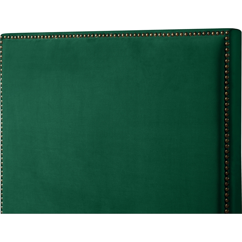 Meridian Furniture Harlie Green Velvet Queen Bed