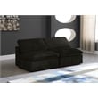 Meridian Furniture Cozy Black Velvet Modular Armless Loveseat