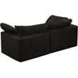 Meridian Furniture Cozy Black Velvet Modular 2 Piece Loveseat