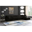 Meridian Furniture Cozy Black Velvet Modular Sectional