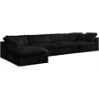 Meridian Furniture Cozy Black Velvet Modular Sectional