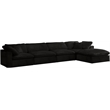 Meridian Furniture Cozy Black Velvet Modular Sectional