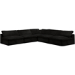 Meridian Furniture Cozy Black Velvet Modular Sectional