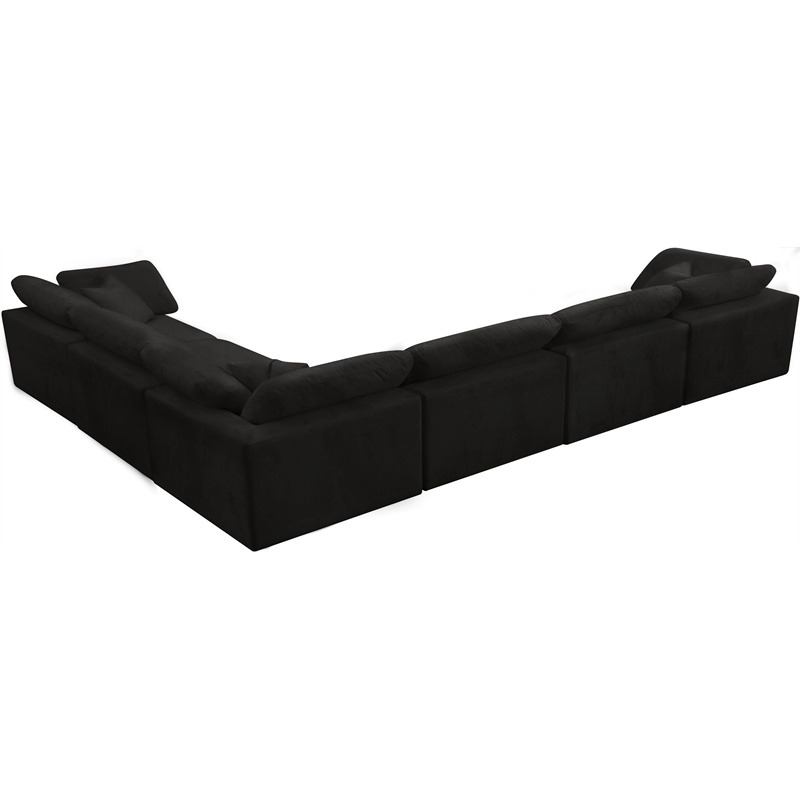 Meridian Furniture Cozy Black Velvet Modular Sectional