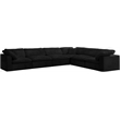 Meridian Furniture Cozy Black Velvet Modular Sectional