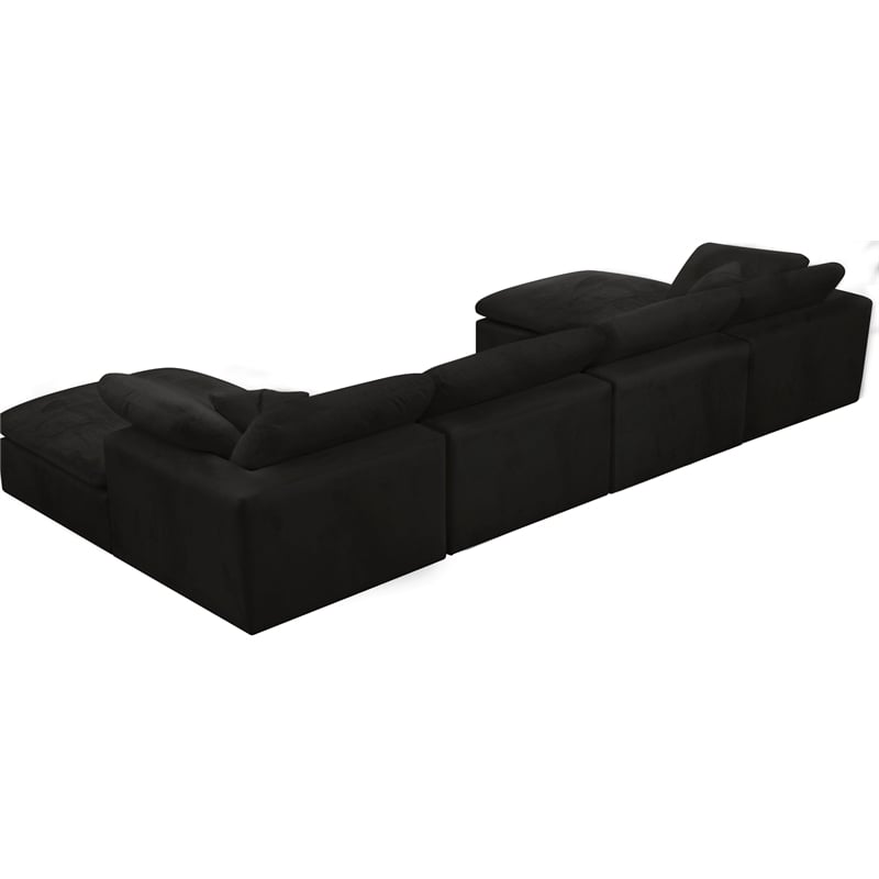Meridian Furniture Cozy Black Velvet Modular Sectional