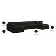 Meridian Furniture Cozy Black Velvet Modular Sectional