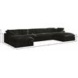 Meridian Furniture Cozy Black Velvet Modular Sectional