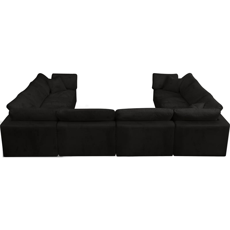 Meridian Furniture Cozy Black Velvet Modular Sectional