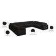 Meridian Furniture Cozy Black Velvet Modular Sectional