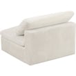 Meridian Furniture Cozy Cream Velvet Modular Armless Chair