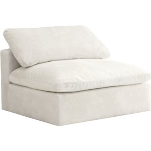 Meridian Furniture Cozy Cream Velvet Modular Armless Chair