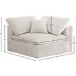 Meridian Furniture Cozy Cream Velvet Modular Corner Chair