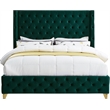 Meridian Furniture Savan Green Velvet King Bed