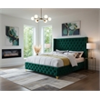 Meridian Furniture Savan Green Velvet King Bed