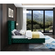 Meridian Furniture Savan Green Velvet Queen Bed