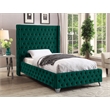 Meridian Furniture Savan Green Velvet Twin Bed