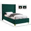 Meridian Furniture Savan Green Velvet Twin Bed