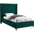 Meridian Furniture Savan Green Velvet Twin Bed