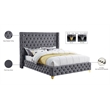 Meridian Furniture Savan Gray Velvet King Bed