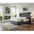 Meridian Furniture Savan Gray Velvet Queen Bed