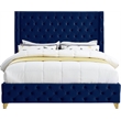 Meridian Furniture Savan Navy Velvet Full Bed