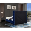 Meridian Furniture Savan Navy Velvet Full Bed