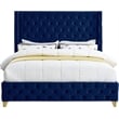Meridian Furniture Savan Navy Velvet King Bed