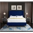 Meridian Furniture Savan Navy Velvet King Bed