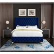 Meridian Furniture Savan Navy Velvet Queen Bed