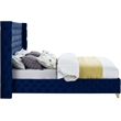 Meridian Furniture Savan Navy Velvet Queen Bed