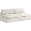 Meridian Furniture Cozy Cream Velvet Modular Armless Loveseat