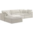 Meridian Furniture Cozy Cream Velvet Modular Sectional