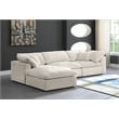 Meridian Furniture Cozy Cream Velvet Modular Sectional