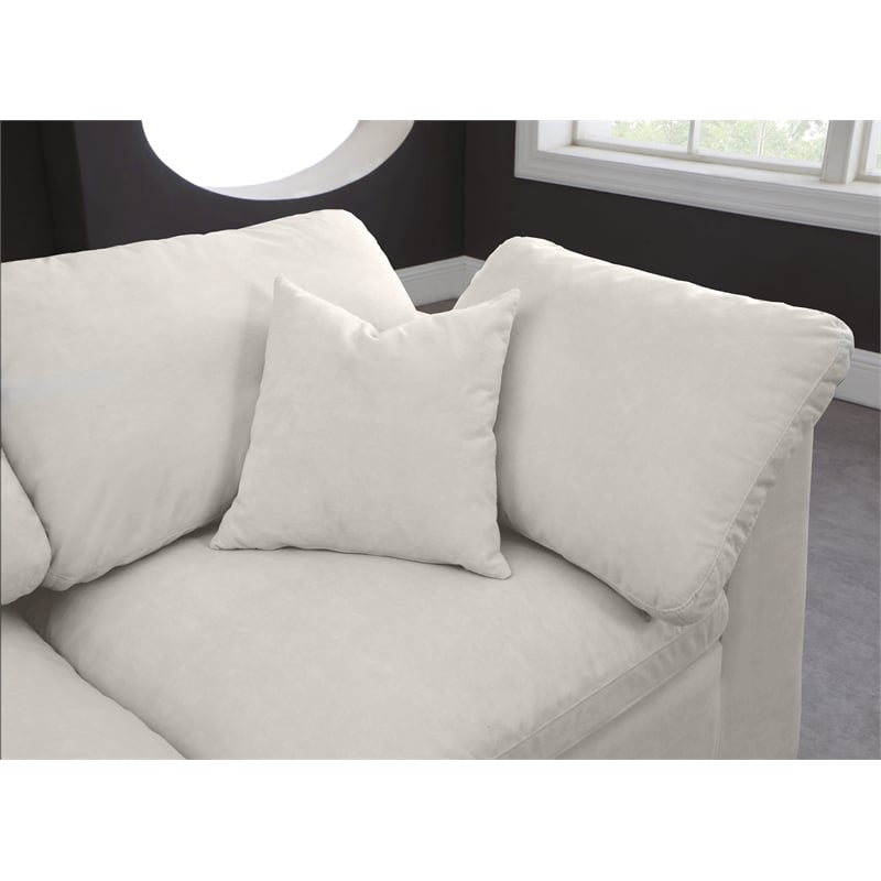 Meridian Furniture Cozy Cream Velvet Modular Sectional