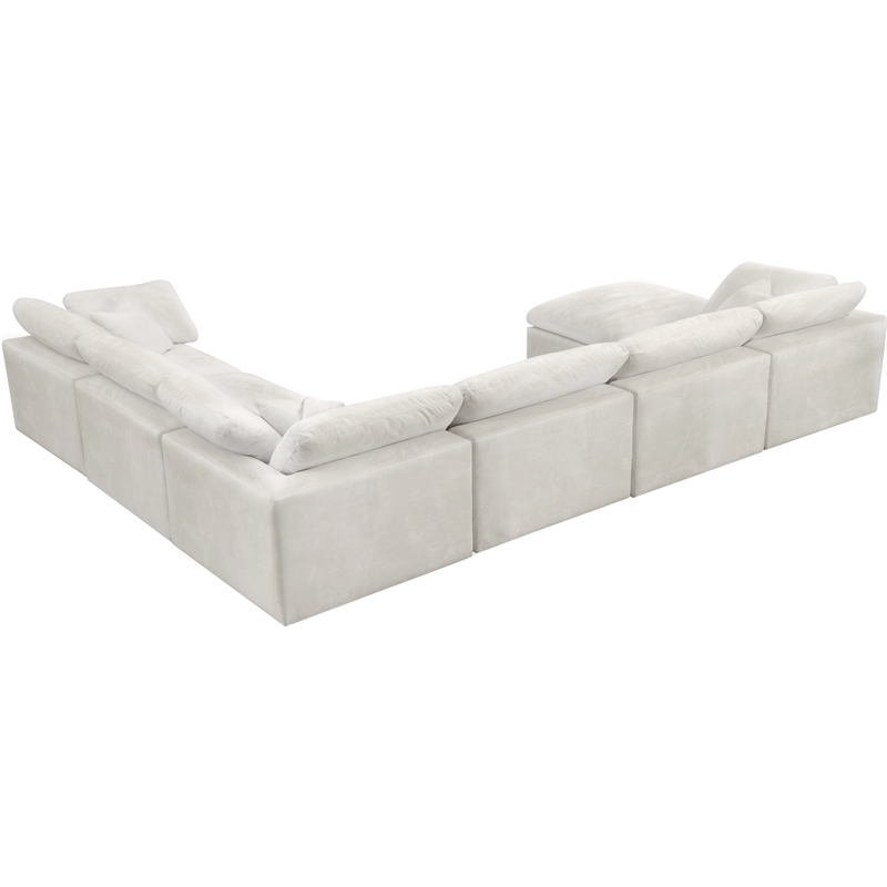 Meridian Furniture Cozy Cream Velvet Modular Sectional