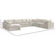 Meridian Furniture Cozy Cream Velvet Modular Sectional