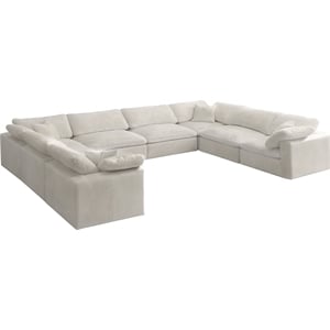 Meridian Furniture Cozy Cream Velvet Modular Sectional