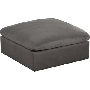 Meridian Furniture Cozy Gray Velvet Modular Ottoman