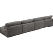 Meridian Furniture Cozy Gray Velvet Modular 4 Piece Armless Sofa