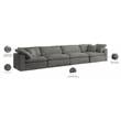 Meridian Furniture Cozy Gray Velvet Modular 4 Piece Sofa